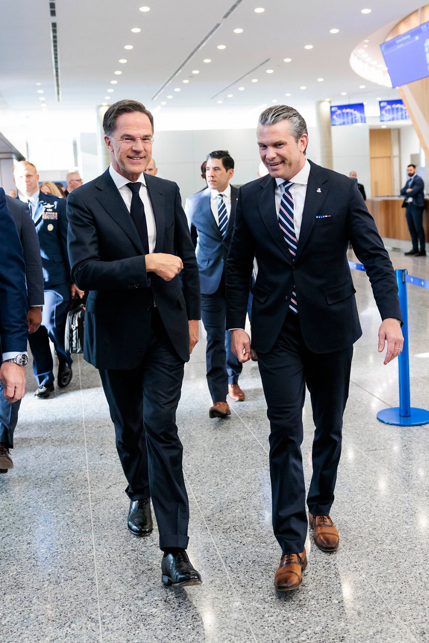 NATO Secretary General Mark Rutte meets with US Secretary of War, Pete Hegseth