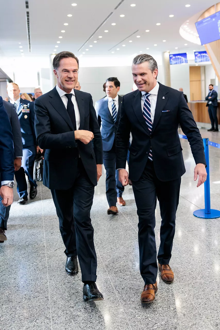 NATO Secretary General Mark Rutte meets with US Secretary of War, Pete Hegseth