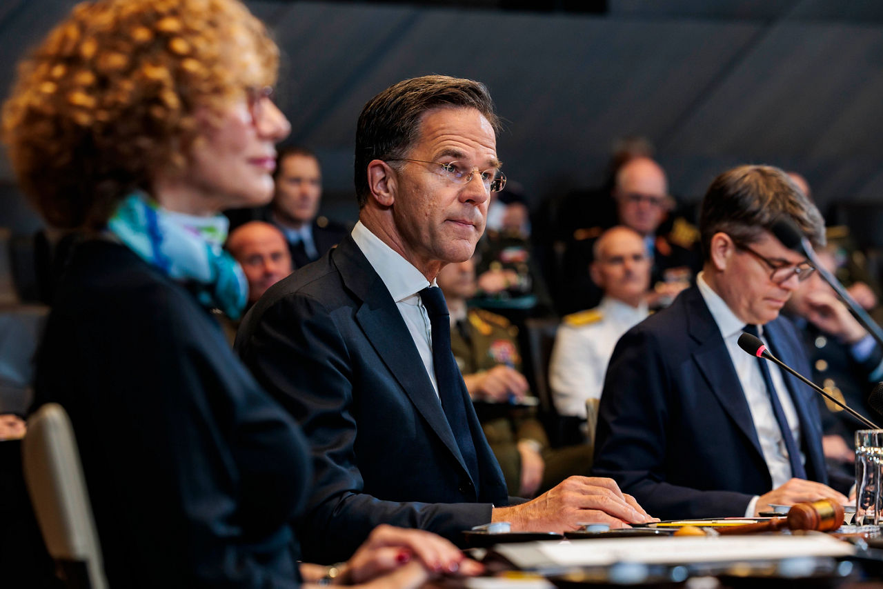 [from left to right] NATO Deputy Secretary General Radmila Shekerinska and NATO Secretary General Mark Rutte