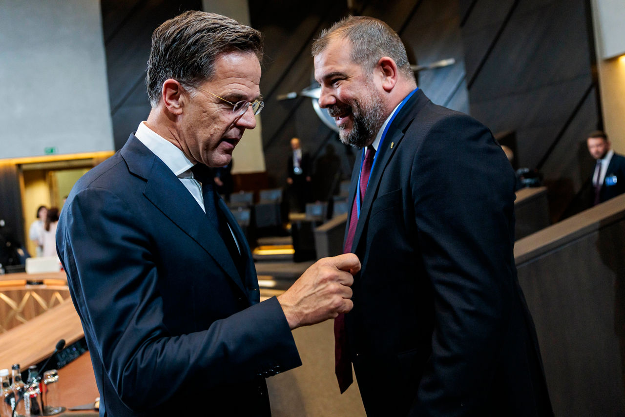 NATO Secretary General Mark Rutte and Dragan Krapović (Minister of Defence, Montenegro)
