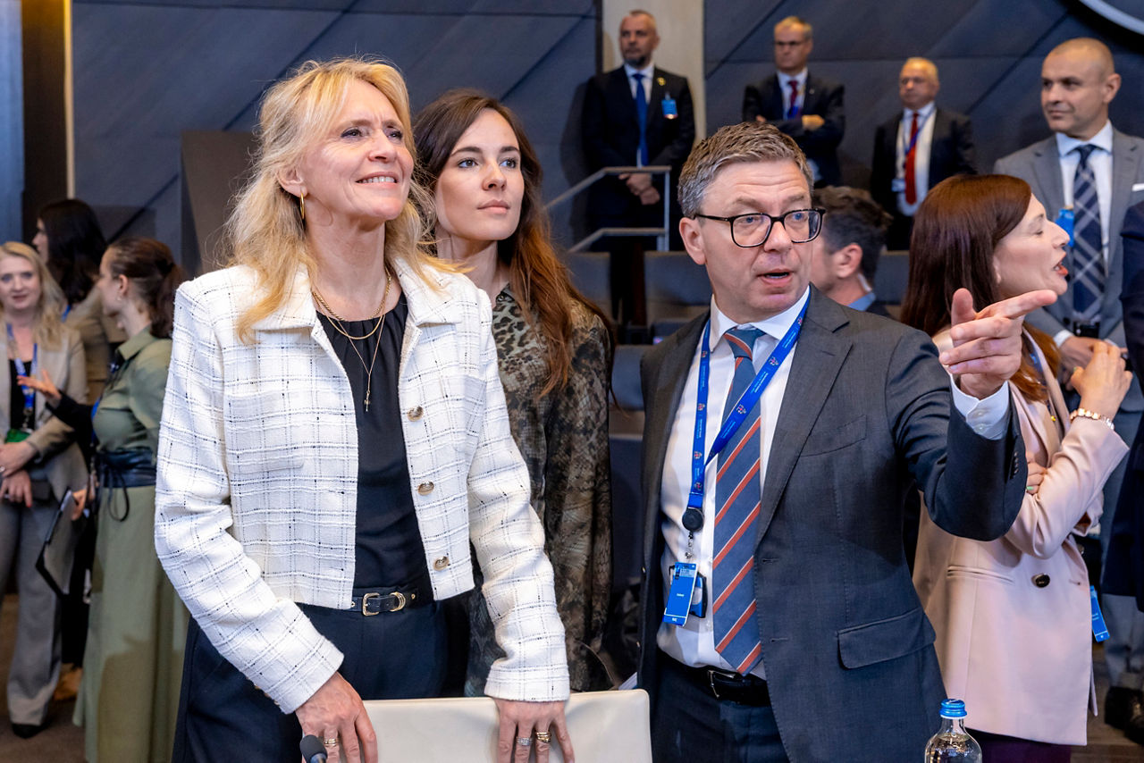 Þorgerður Katrín Gunnarsdóttir (Minister of Foreign Affairs, Iceland) and Jörundur Valtýsson (Permanent Representative of Iceland to NATO)