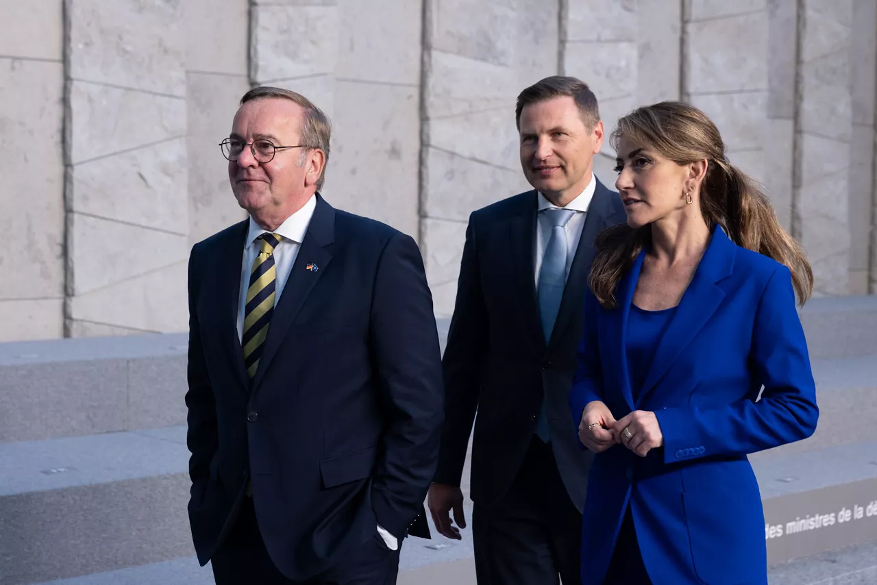 Boris Pistorius (Minister of Defence, Germany), Hanno Pevkur (Minister of Defence, Estonia) and Dilan Yeşilgöz-Zegerius (Minister of Defence, Netherlands)