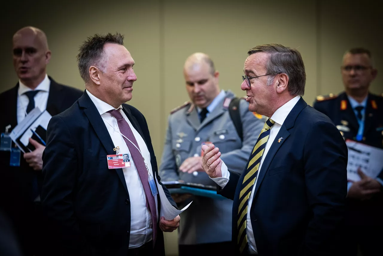 Tore O. Sandvik (Minister of Defence, Norway) and Boris Pistorius (Minister of Defence, Germany)