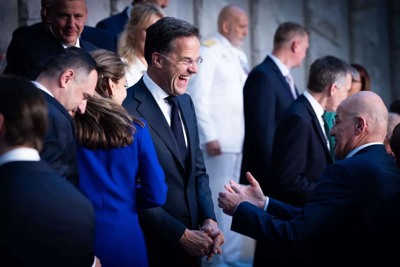 NATO Secretary General Mark Rutte and Nikolaos Dendias (Minister of Defence, Greece)