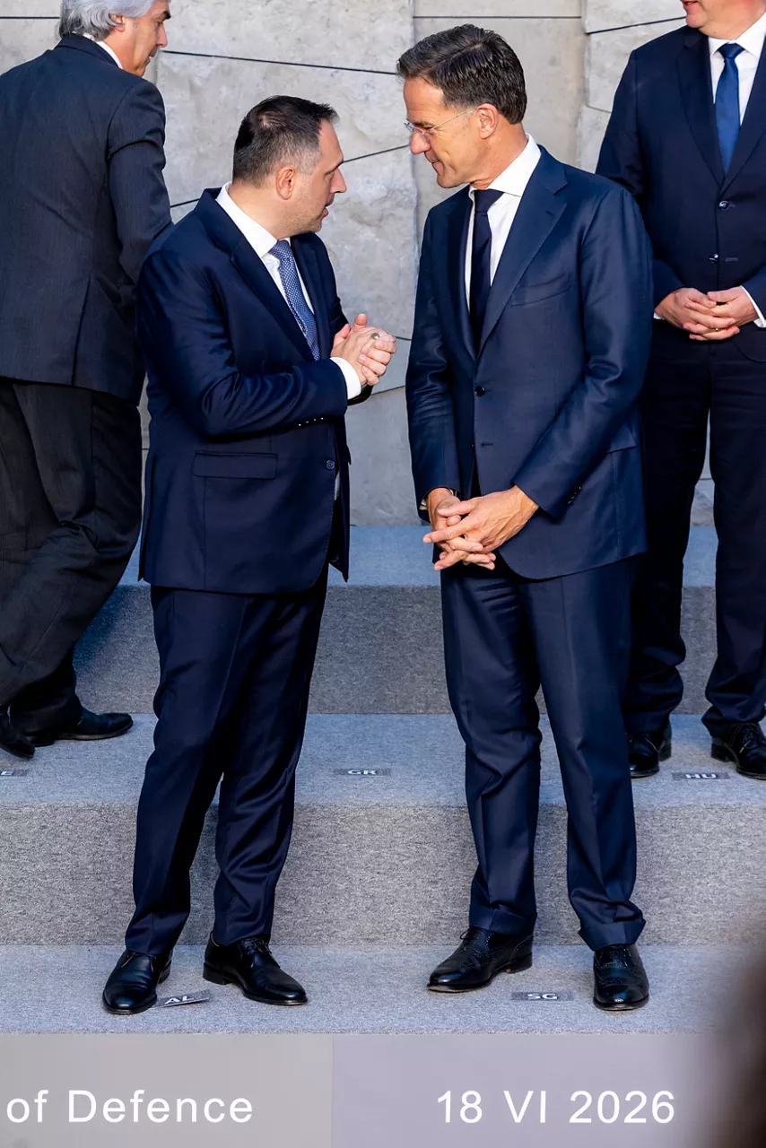 Ermal Nufi (Minister of Defence, Albania) and NATO Secretary General Mark Rutte