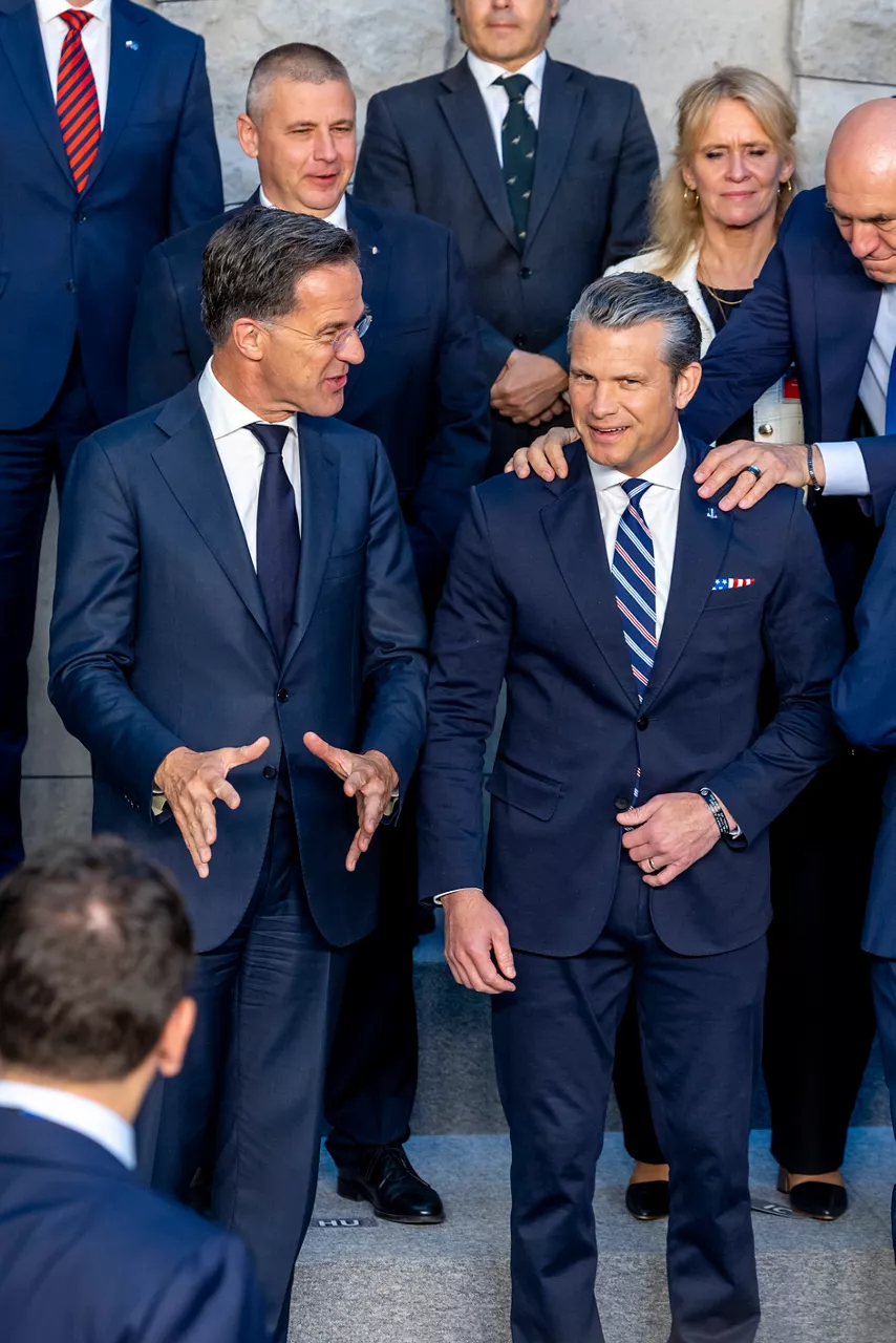 NATO Secretary General Mark Rutte and Pete Hegseth (US Secretary of War)