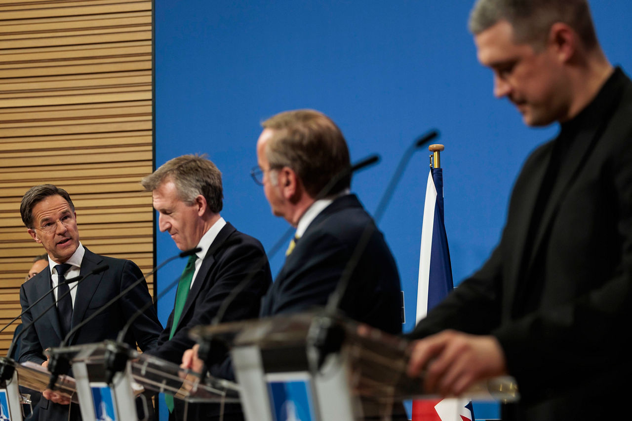 Press conference by NATO Secretary General Mark Rutte, Boris Pistorius (Minister of Defence, Germany), Dan Jarvis (Secretary of Defence, United Kingdom) and Mykhailo Fedorov (Minister of Defence, Ukraine)