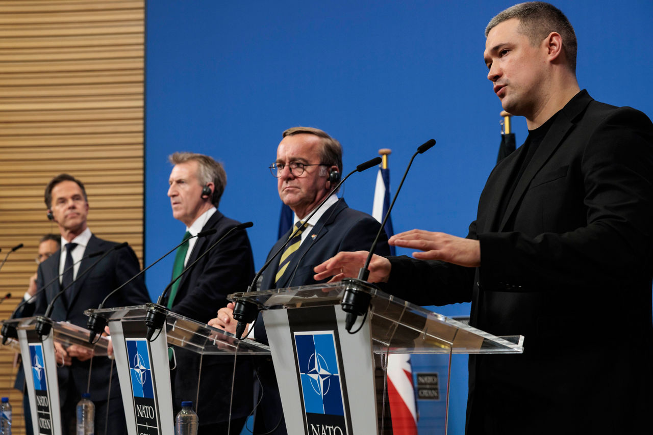 Press conference by NATO Secretary General Mark Rutte, Boris Pistorius (Minister of Defence, Germany), Dan Jarvis (Secretary of Defence, United Kingdom) and Mykhailo Fedorov (Minister of Defence, Ukraine)