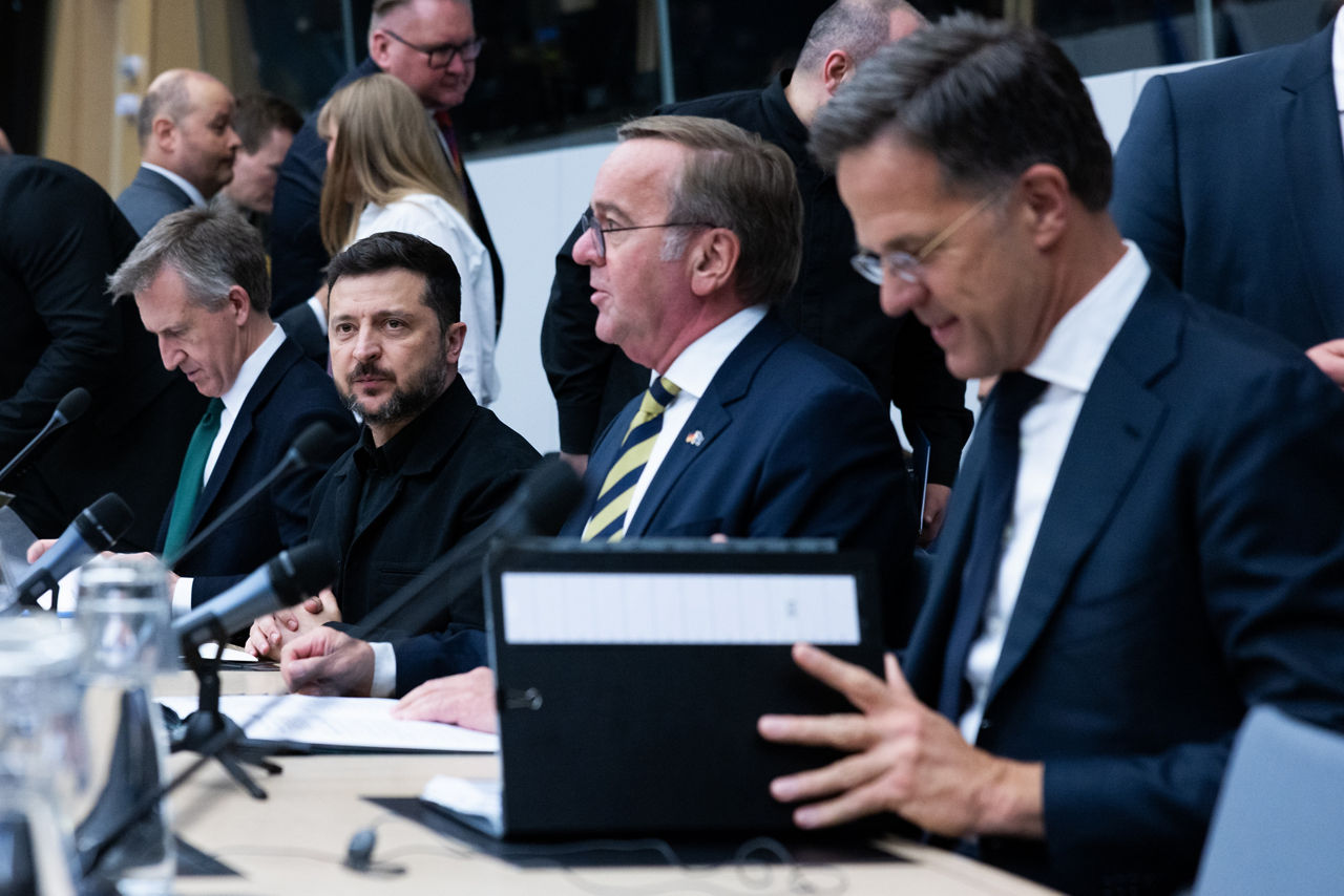 Dan Jarvis (Secretary of Defence, United Kingdom), Volodymyr Zelenskyy (President of Ukraine), Boris Pistorius (Minister of Defence, Germany) and NATO Secretary General Mark Rutte