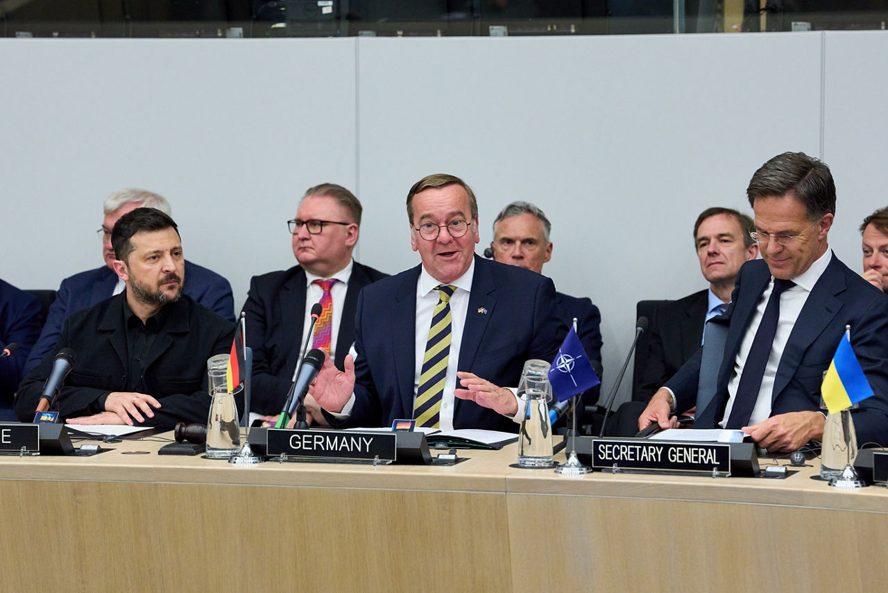 Volodymyr Zelenskyy (President of Ukraine), Boris Pistorius (Minister of Defence, Germany), NATO Secretary General Mark Rutte