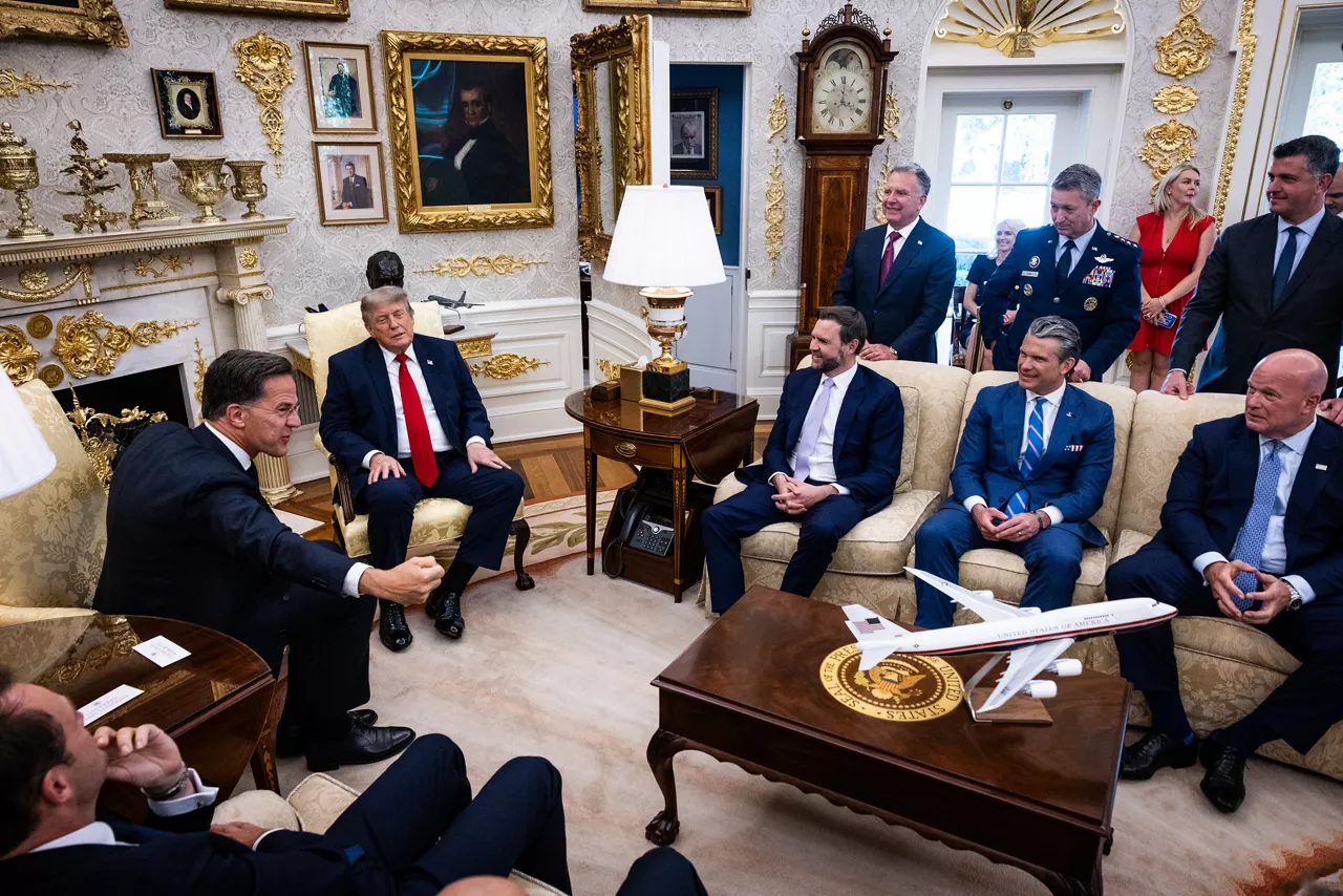 NATO Secretary General Mark Rutte meets with the President of the United States, Donald Trump