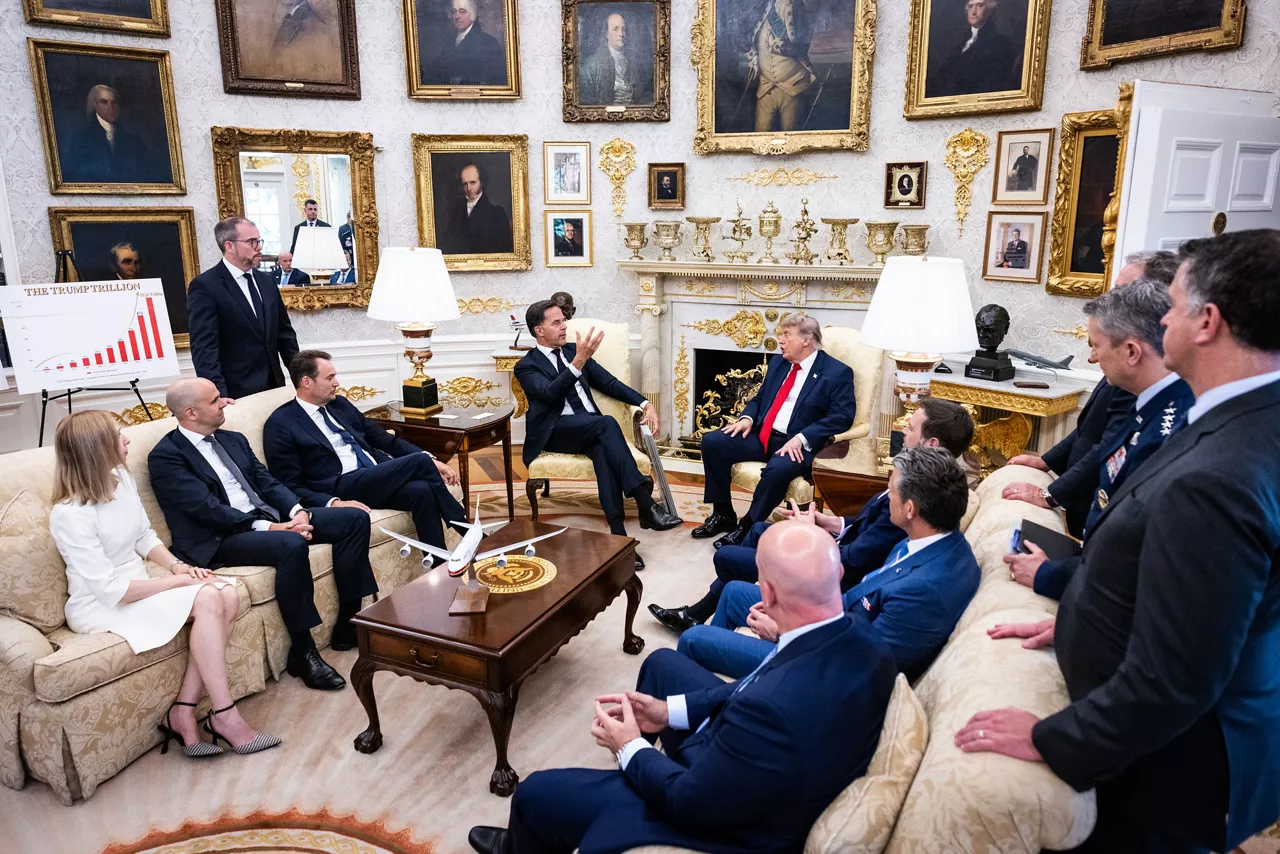 NATO Secretary General Mark Rutte meets with the President of the United States, Donald Trump