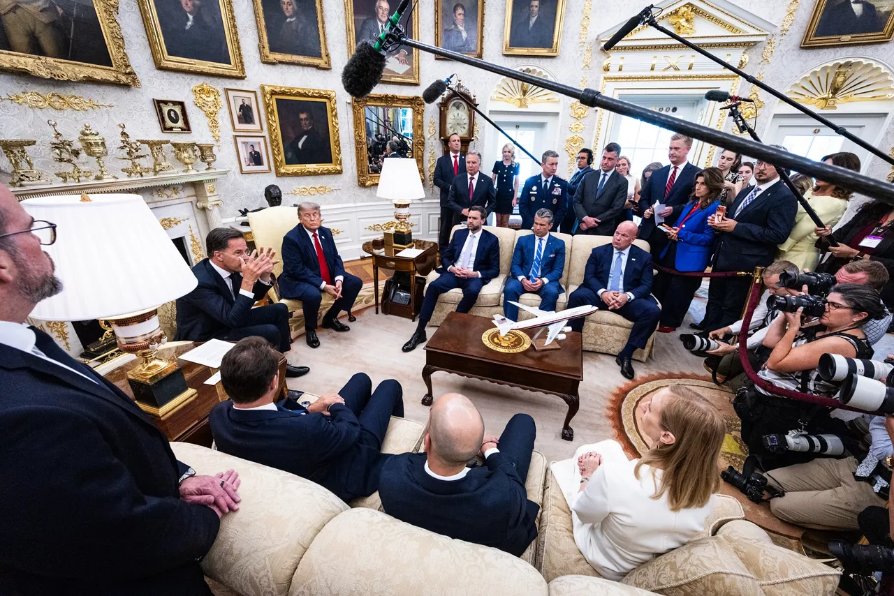 NATO Secretary General Mark Rutte meets with the President of the United States, Donald Trump