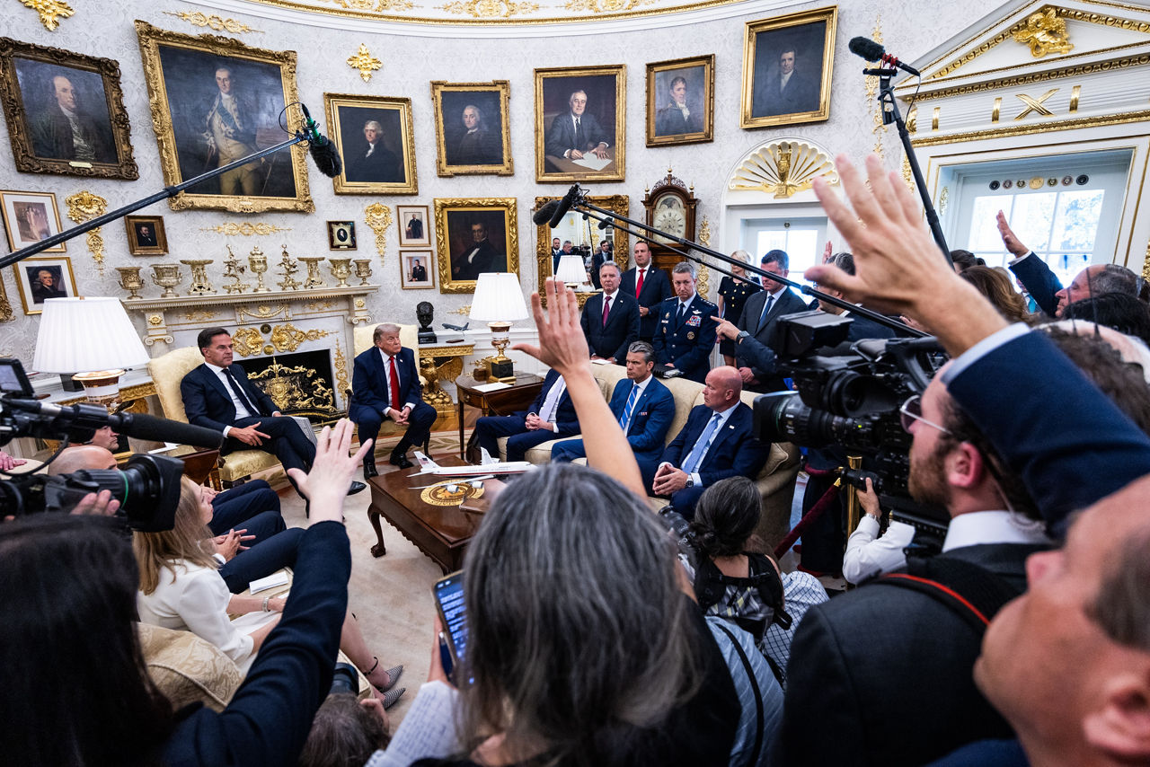 NATO Secretary General Mark Rutte meets with the President of the United States, Donald Trump