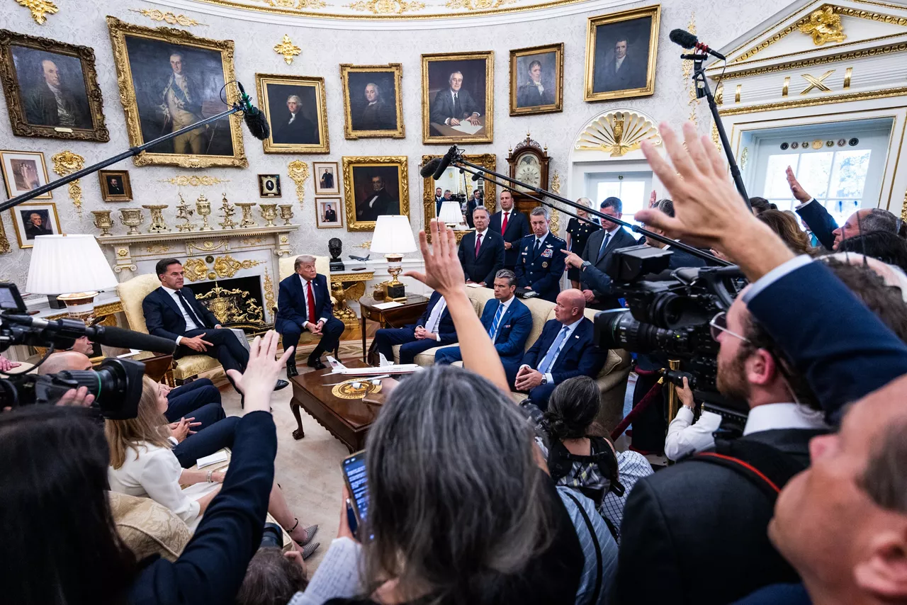 NATO Secretary General Mark Rutte meets with the President of the United States, Donald Trump