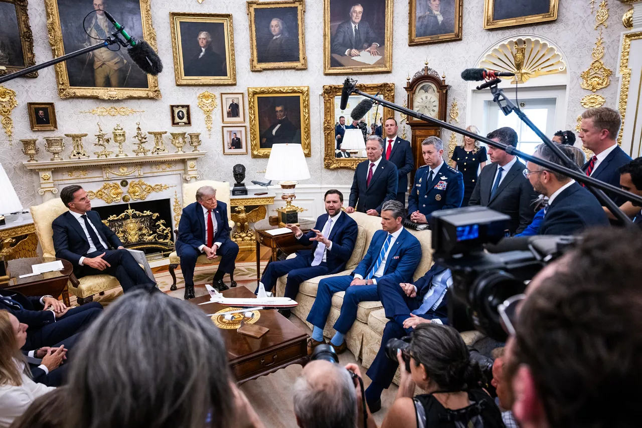 NATO Secretary General Mark Rutte meets with the President of the United States, Donald Trump