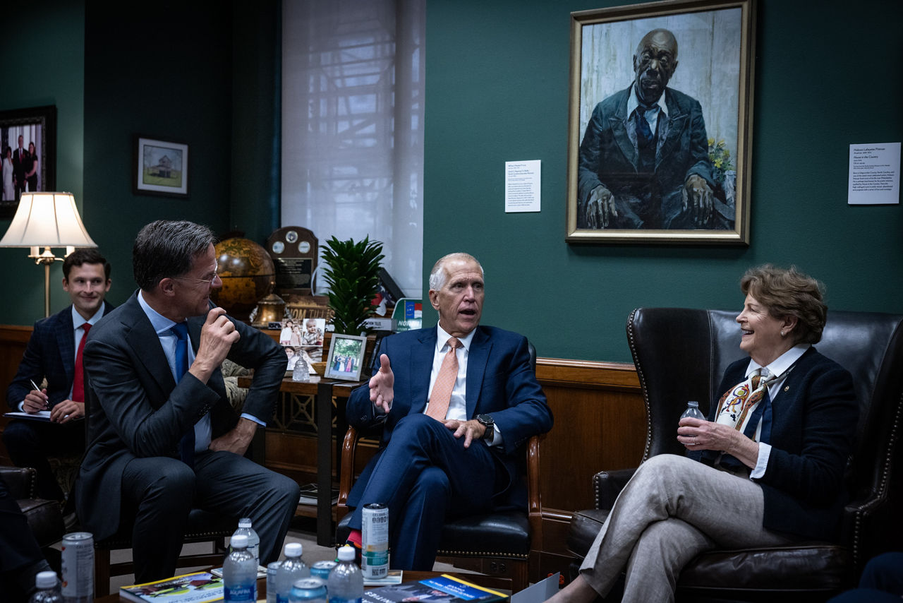 NATO Secretary General Mark Rutte meets with United States Senators Thom Tillis and Jeanne Shaheen