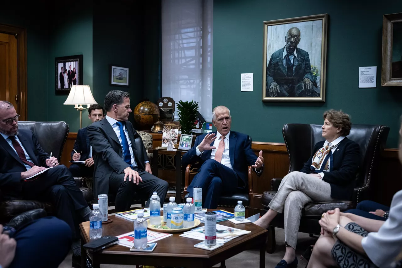 NATO Secretary General Mark Rutte meets with United States Senators Thom Tillis and Jeanne Shaheen