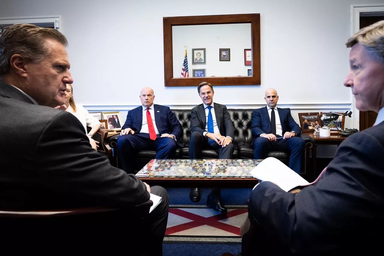 NATO Secretary General Mark Rutte meets with United States Congressmen Mike Rogers and Mike Turner