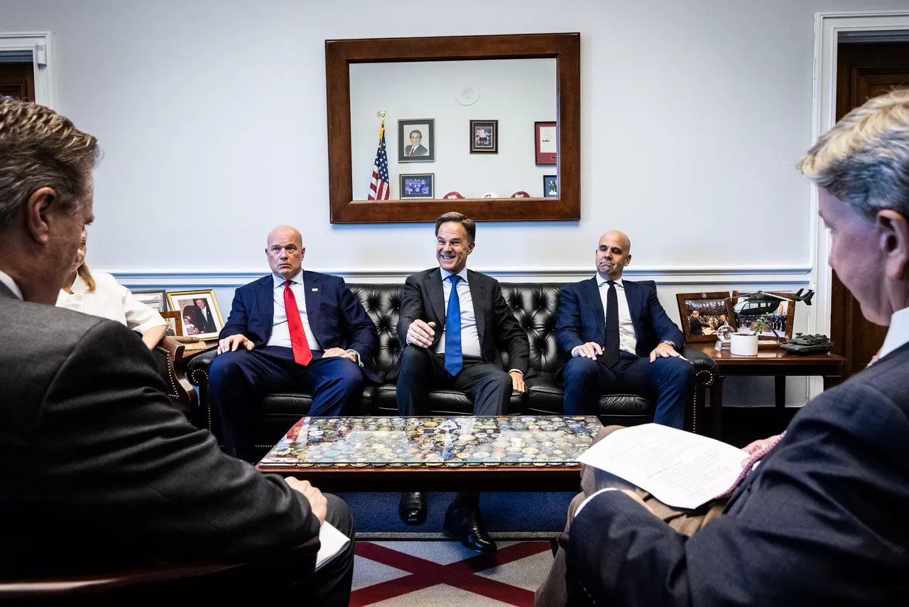 NATO Secretary General Mark Rutte meets with United States Congressmen Mike Rogers and Mike Turner