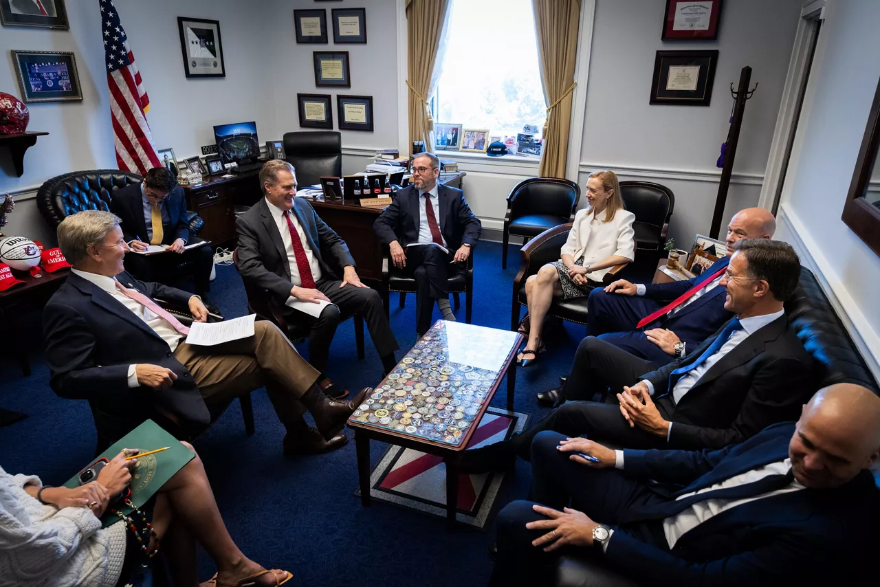 NATO Secretary General Mark Rutte meets with United States Congressmen Mike Rogers and Mike Turner