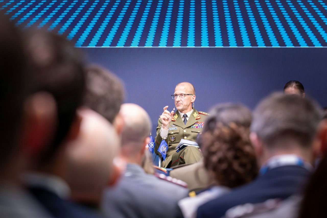 Director General of the International Military Staff (DGIMS) during the Panel "Total Defence to Full-Spectrum Defence"  at the Allied Foresight Conference 2026 in Berlin.