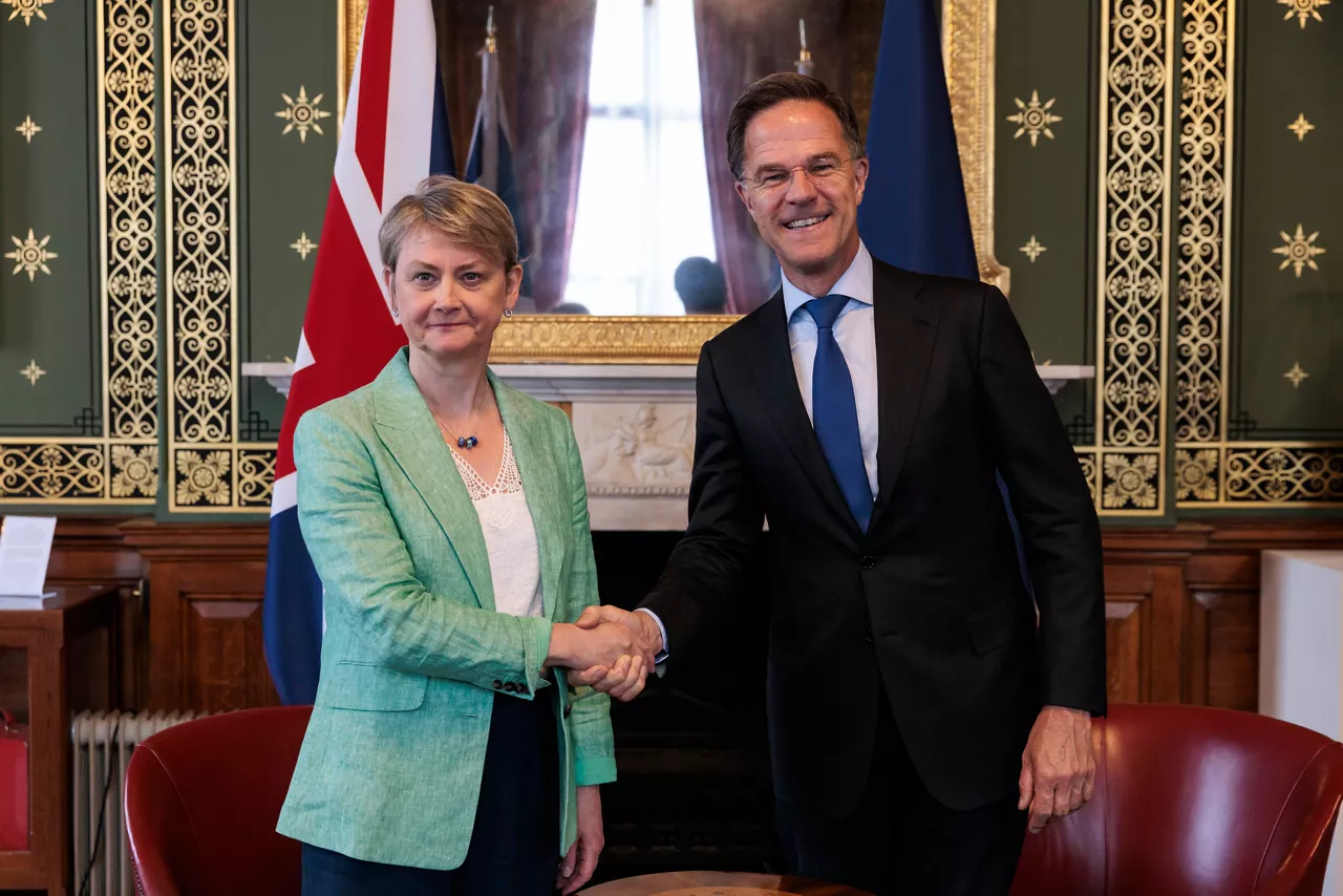 NATO Secretary General Mark Rutte with Yvette Cooper, Secretary of State for Foreign and Commonwealth Affairs of the United Kingdom