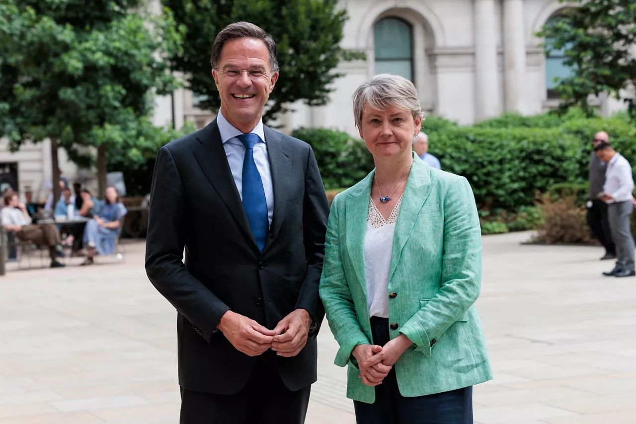 NATO Secretary General Mark Rutte with Yvette Cooper, Secretary of State for Foreign and Commonwealth Affairs of the United Kingdom