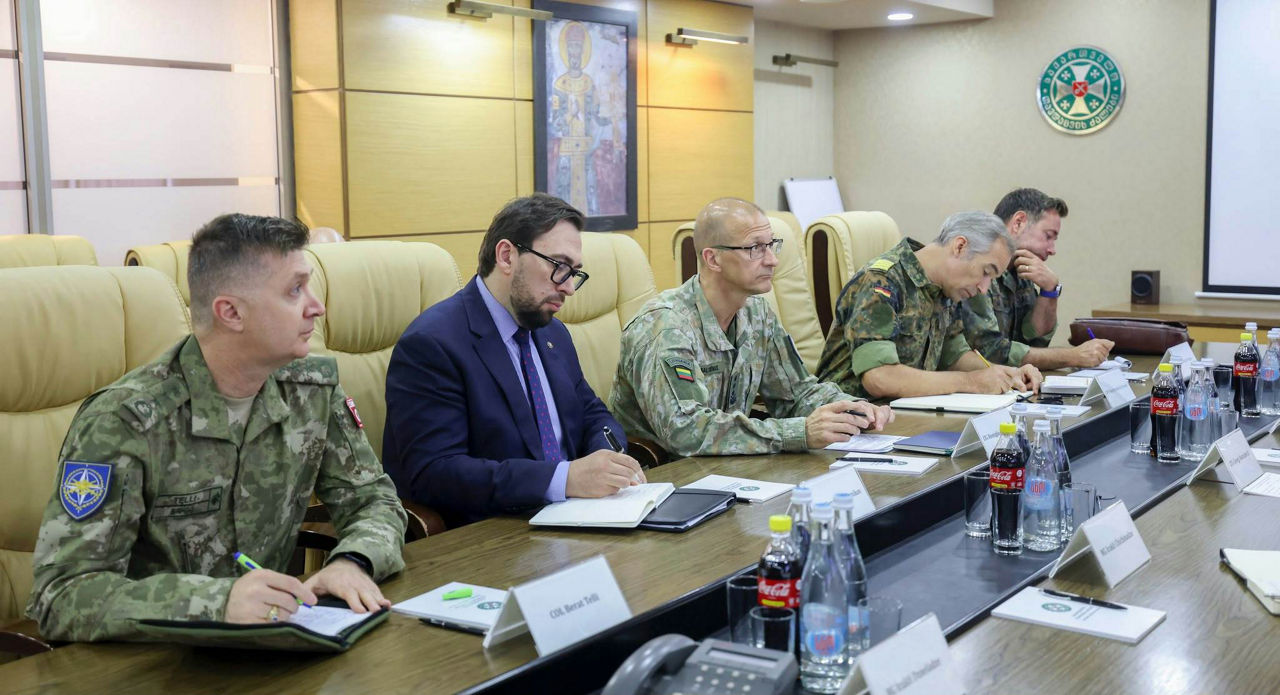 Delegation of the Director General of the International Military Staff (DGIMS), Lieutenant General Remigijus Baltrėnas - at the center.