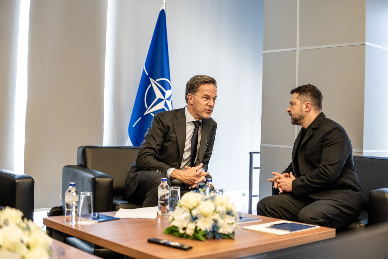 NATO Secretary General Mark Rutte meets with the  President of Ukraine Volodymyr Zelenskyy 