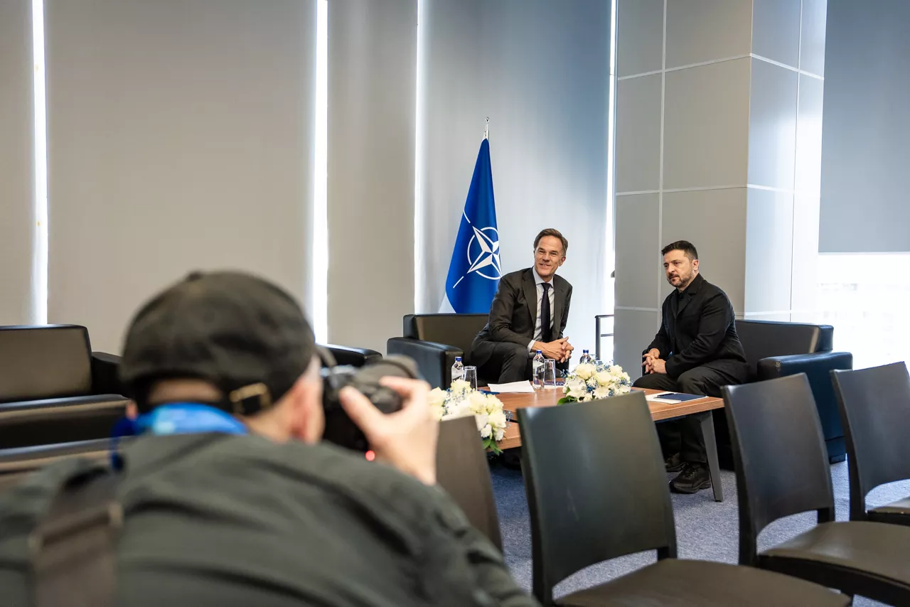 NATO Secretary General Mark Rutte meets with the  President of Ukraine Volodymyr Zelenskyy 