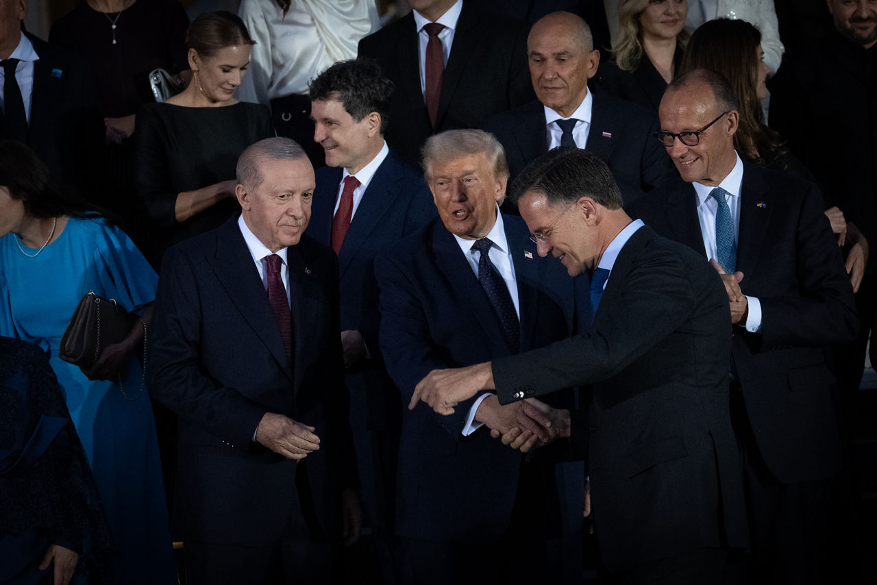 [from left to right] President of Türkiye Recep Tayyip Erdoğan, President of the United States Donald Trump and NATO Secretary General Mark Rutte
