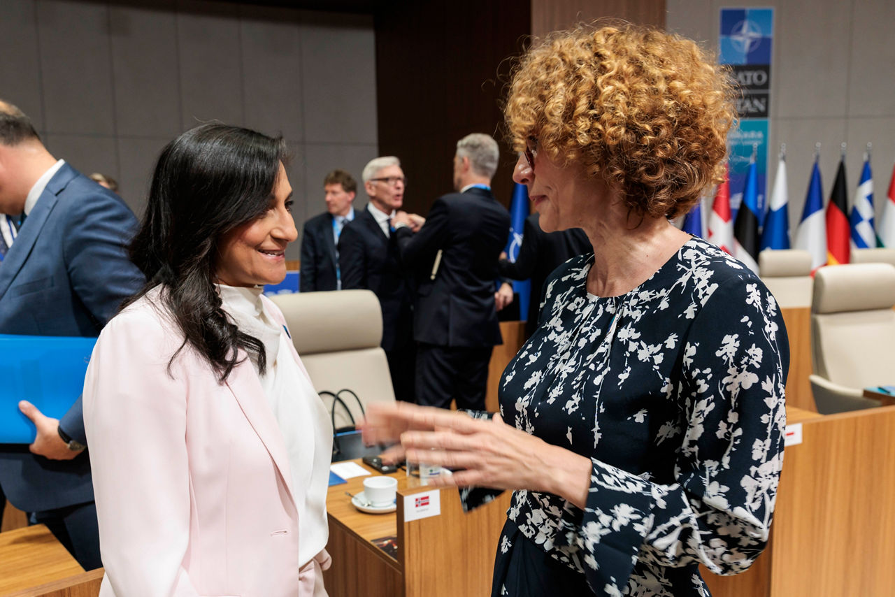 NATO Deputy Secretary General Radmila Shekerinska with the Minister of Foreign Affairs of Canada Anita Anand 
