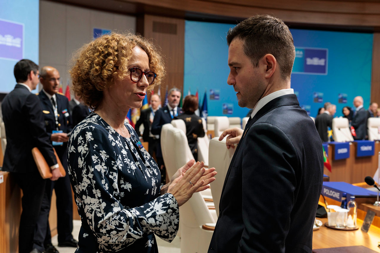 NATO Deputy Secretary General Radmila Shekerinska and Minister of Foreign Affairs of North Macedonia Timcho Mucunski 
