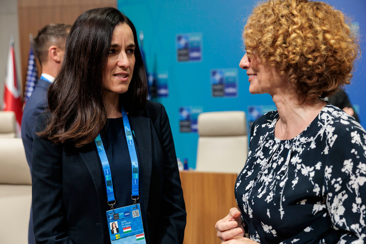 NATO Deputy Secretary General Radmila Shekerinska with the Minister of Foreign Affairs of Hungary Anita Orbán 
