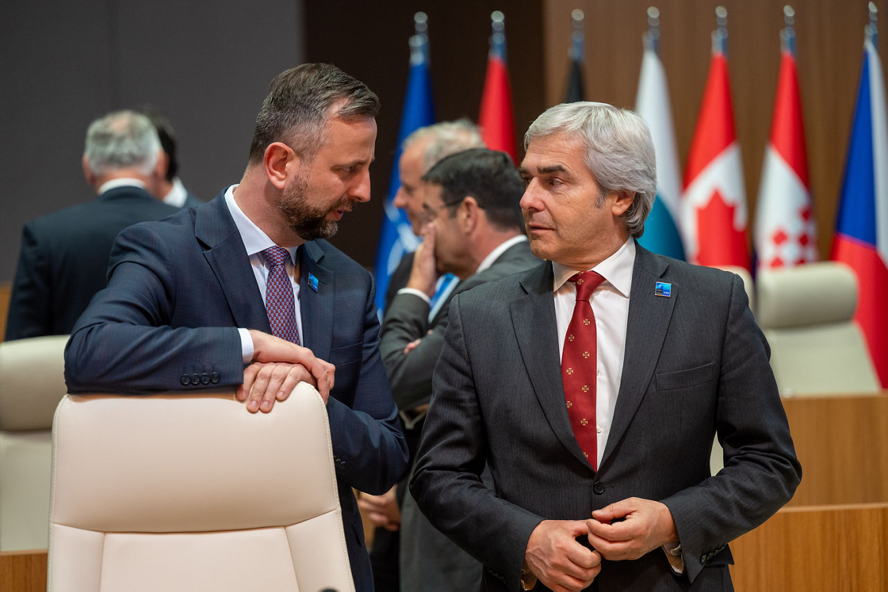 Minister of Defence of Poland Władysław Kosiniak-Kamysz and Minister of Defence of Portugal Nuno Melo
