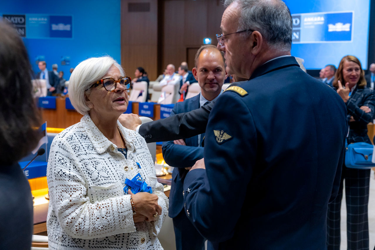 Minister of the Armed Forces of France Catherine Vautrin and Supreme Allied Commander Transformation Admiral Pierre Vandier