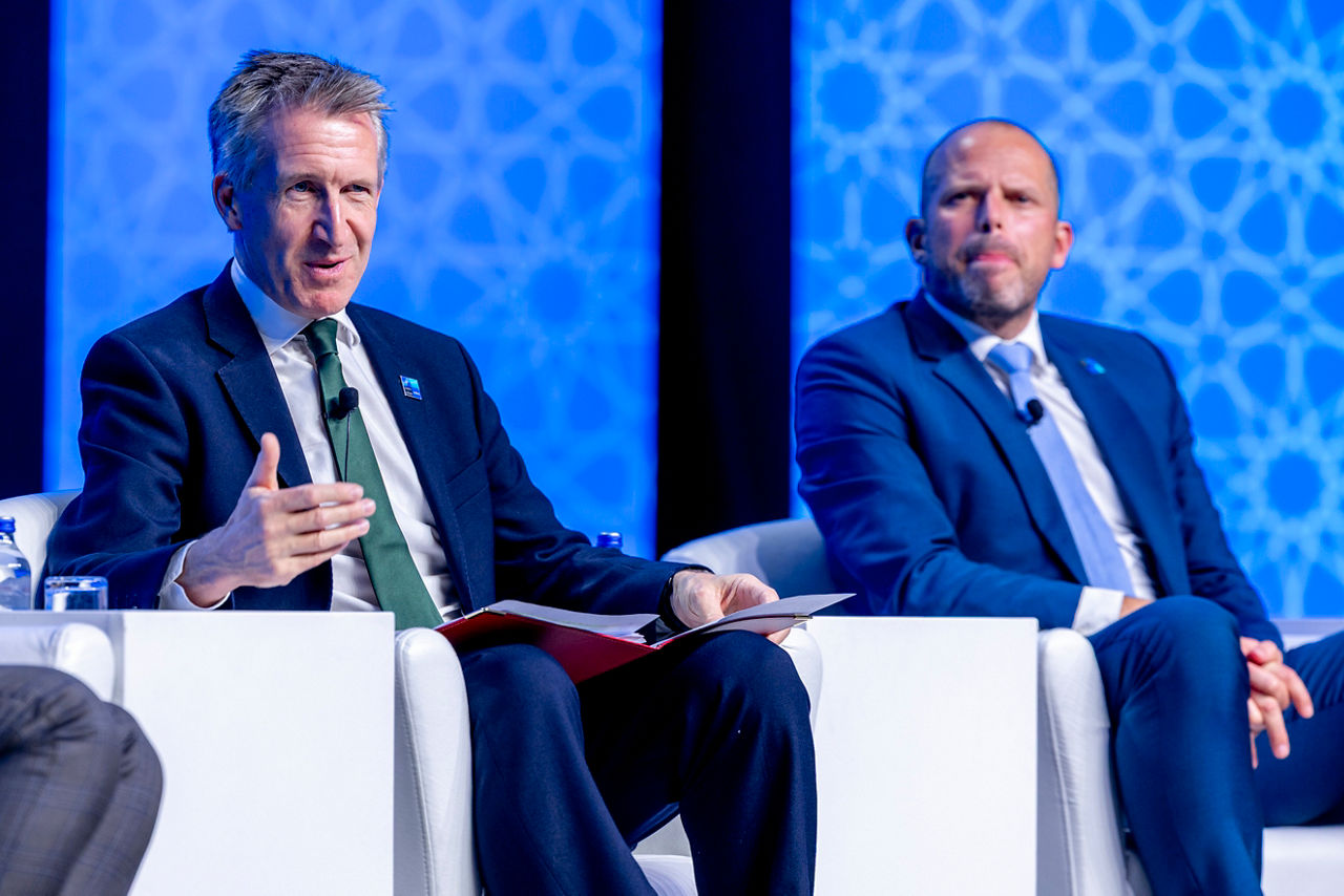 Minister of Defence of Belgium Theo Francken, Secretary of State for Defence of the United Kingdom Dan Jarvis and CEO Baykar Technologies Haluk Bayraktar