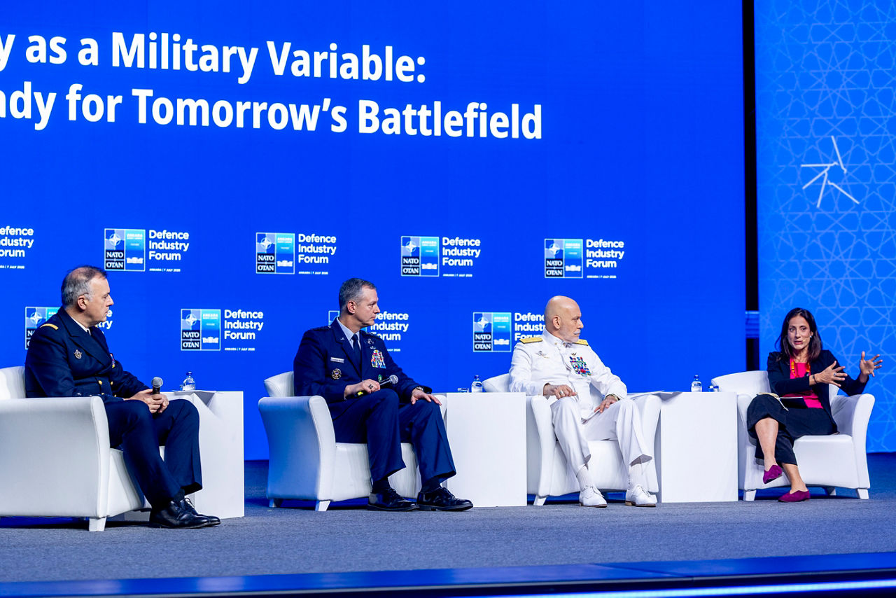 Supreme Allied Commander Transformation Admiral Pierre Vandier, Chair of the NATO Military Committee Admiral Giuseppe Cavo Dragone and Supreme Allied Commander Europe General Alexus G. Grynkewich