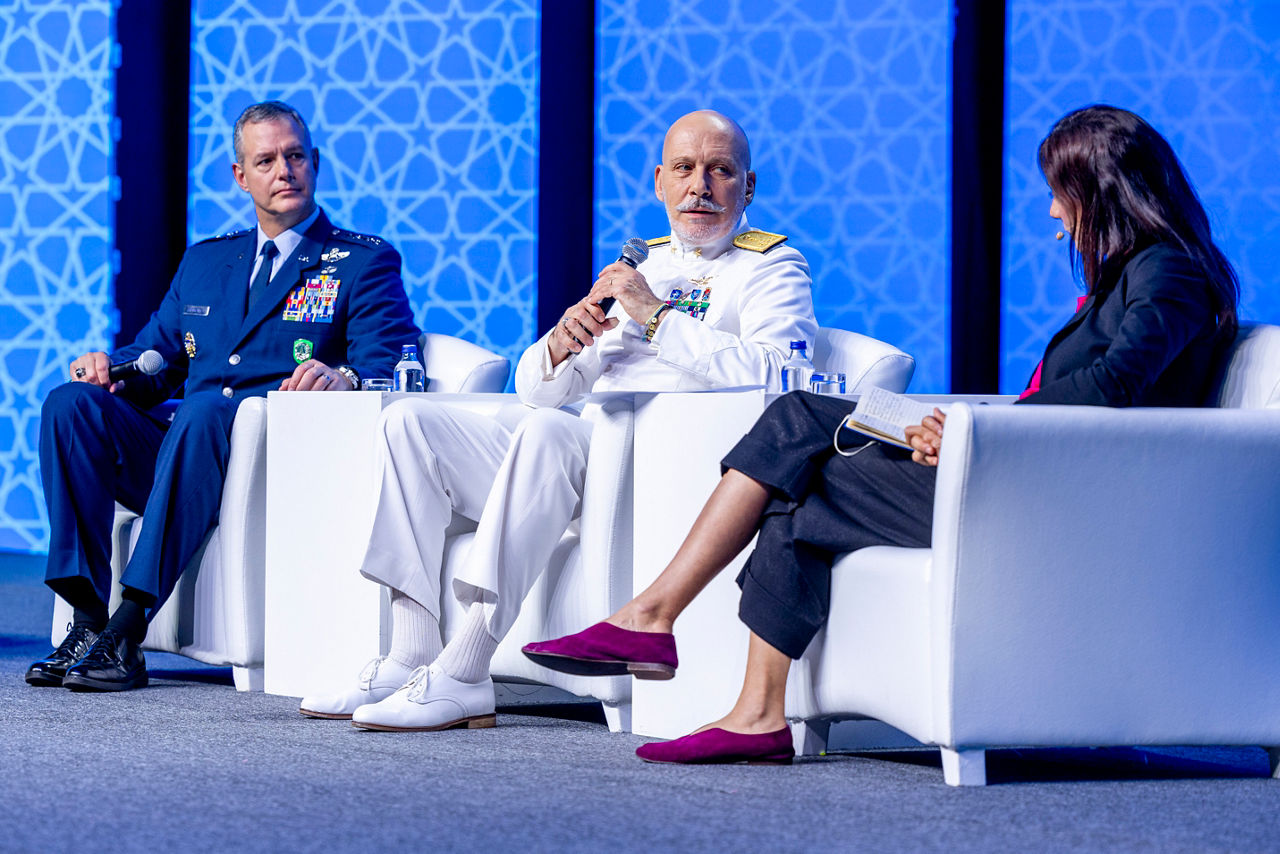 Supreme Allied Commander Transformation Admiral Pierre Vandier, Chair of the NATO Military Committee Admiral Giuseppe Cavo Dragone and Supreme Allied Commander Europe General Alexus G. Grynkewich