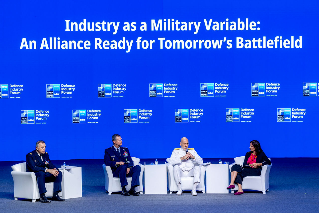Supreme Allied Commander Transformation Admiral Pierre Vandier, Chair of the NATO Military Committee Admiral Giuseppe Cavo Dragone and Supreme Allied Commander Europe General Alexus G. Grynkewich