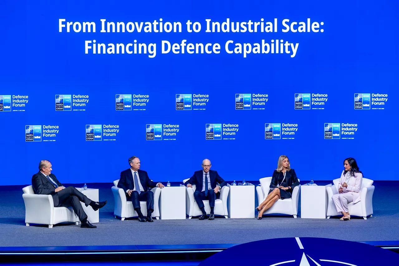 Plenary session with Prime Minister of Luxembourg Luc Frieden, Minister Foreign Affairs of Canada Anita Anand, Global Head of the Security & Resiliency Initiative at J.P. Morgan Jay Horine and Chief Executive Officer & Board Member of Türkiye Development Fund Elif Emirli Altuğ. Moderated by President of NATO Innovation Fund Dr. Ari Kristinn Jónsson.