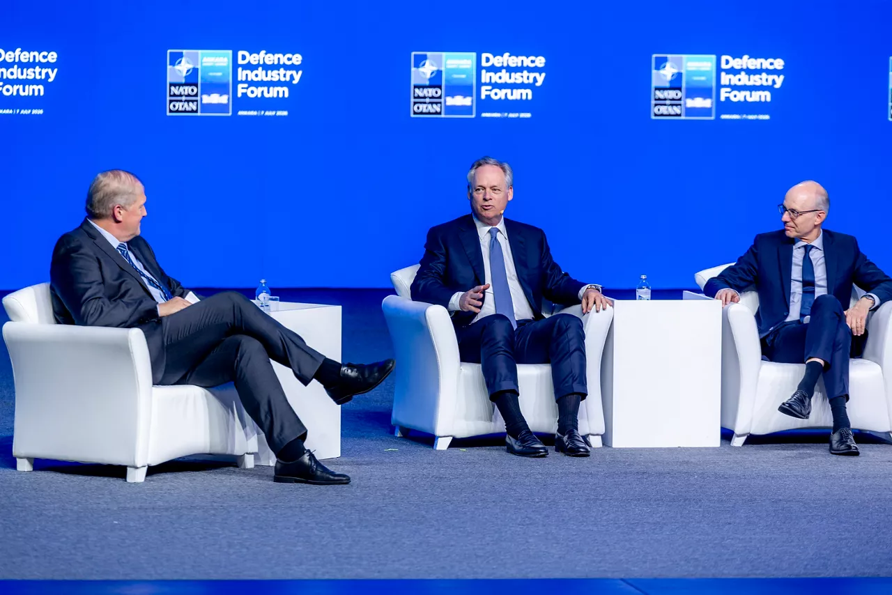 Plenary session with Prime Minister of Luxembourg Luc Frieden, Minister Foreign Affairs of Canada Anita Anand, Global Head of the Security & Resiliency Initiative at J.P. Morgan Jay Horine and Chief Executive Officer & Board Member of Türkiye Development Fund Elif Emirli Altuğ. Moderated by President of NATO Innovation Fund Dr. Ari Kristinn Jónsson.