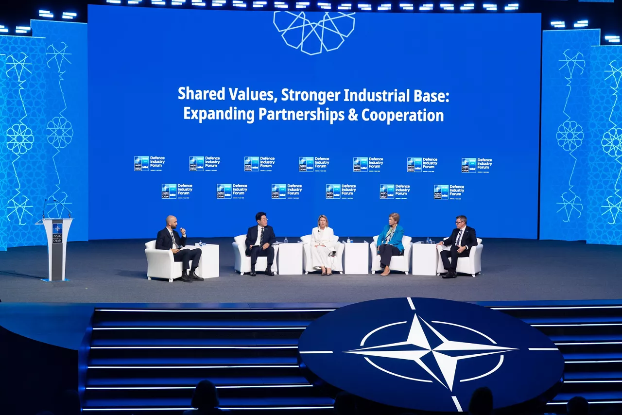 Plenary session with President of the Republic of Korea Lee Jae Myung, Minister for Foreign Affairs of Latvia Baiba Braže, Minister for Defence Industry of Australia Pat Conroy, and President & CFO of Planet Labs Ashley Johnson. Moderated by Chris Lunday, Politico