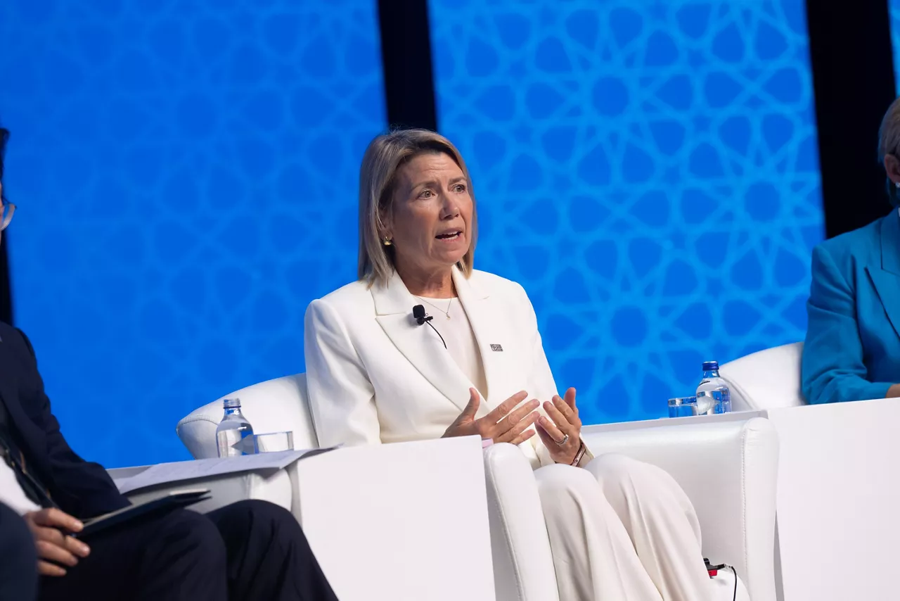 Plenary session with President of the Republic of Korea Lee Jae Myung, Minister for Foreign Affairs of Latvia Baiba Braže, Minister for Defence Industry of Australia Pat Conroy, and President & CFO of Planet Labs Ashley Johnson. Moderated by Chris Lunday, Politico