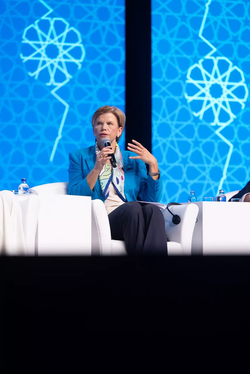 Plenary session with President of the Republic of Korea Lee Jae Myung, Minister for Foreign Affairs of Latvia Baiba Braže, Minister for Defence Industry of Australia Pat Conroy, and President & CFO of Planet Labs Ashley Johnson. Moderated by Chris Lunday, Politico
