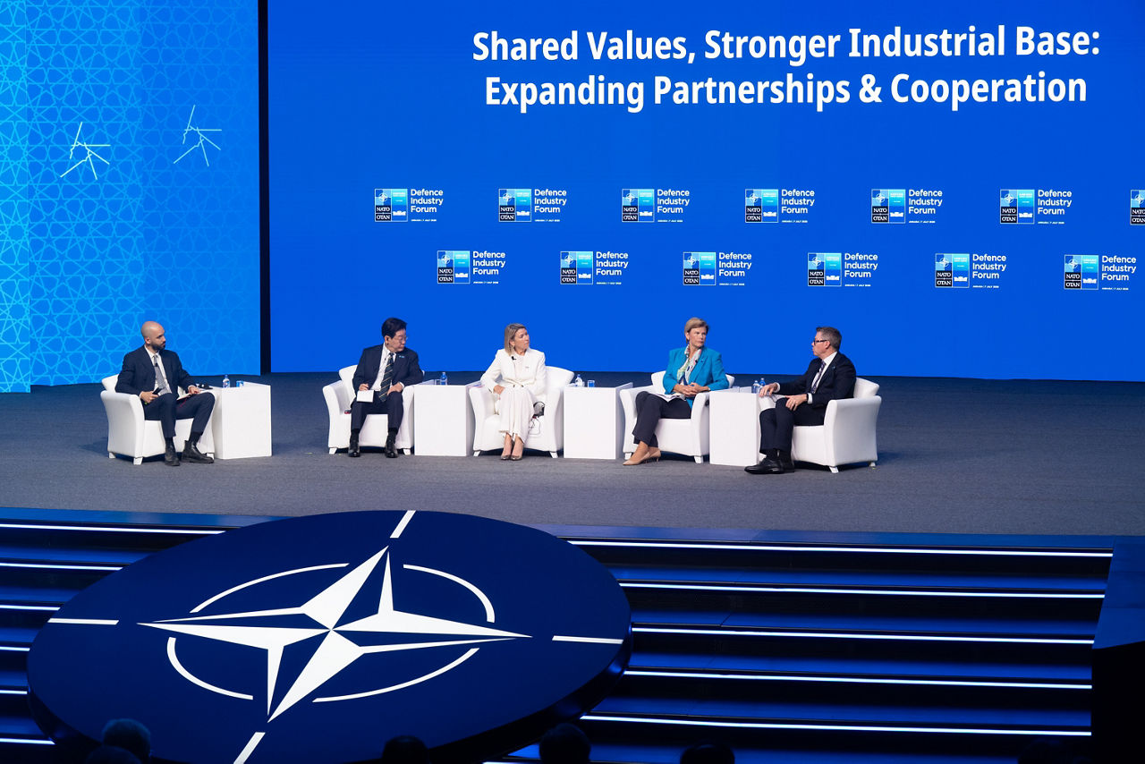 Plenary session with President of the Republic of Korea Lee Jae Myung, Minister for Foreign Affairs of Latvia Baiba Braže, Minister for Defence Industry of Australia Pat Conroy, and President & CFO of Planet Labs Ashley Johnson. Moderated by Chris Lunday, Politico