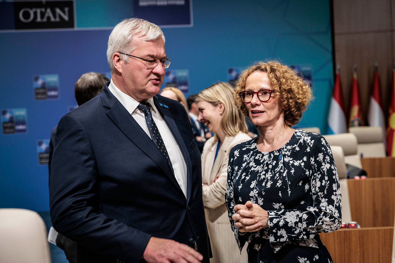 Minister of Foreign Affairs of Ukraine Andrii Sybiha and NATO Deputy Secretary General Radmila Shekerinska