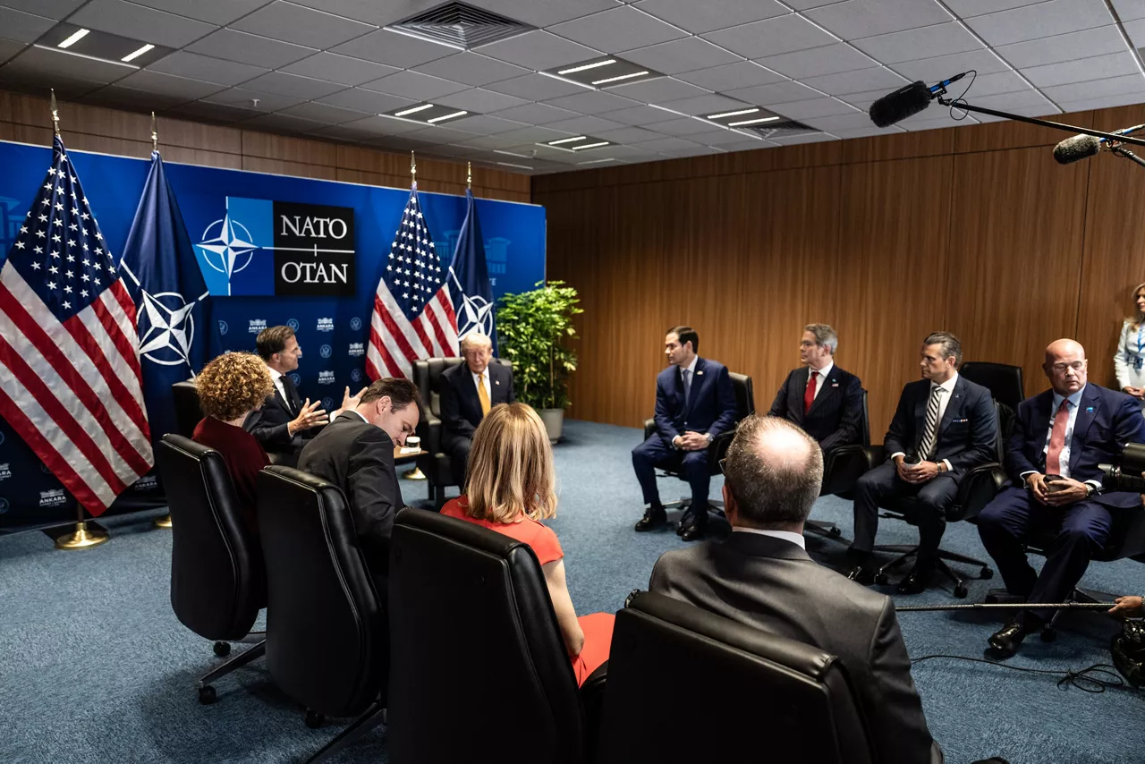 NATO Secretary General Mark Rutte meets with the President of the United States Donald Trump 
