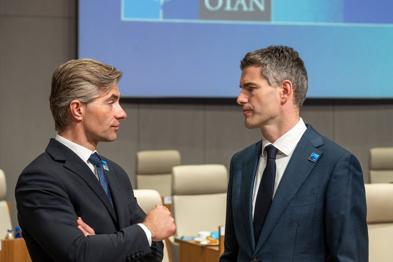 Minister of Foreign Affairs of Lithuania Kęstutis Budrys and Minister of Foreign Affairs of the Netherlands Tom Berendsen 

